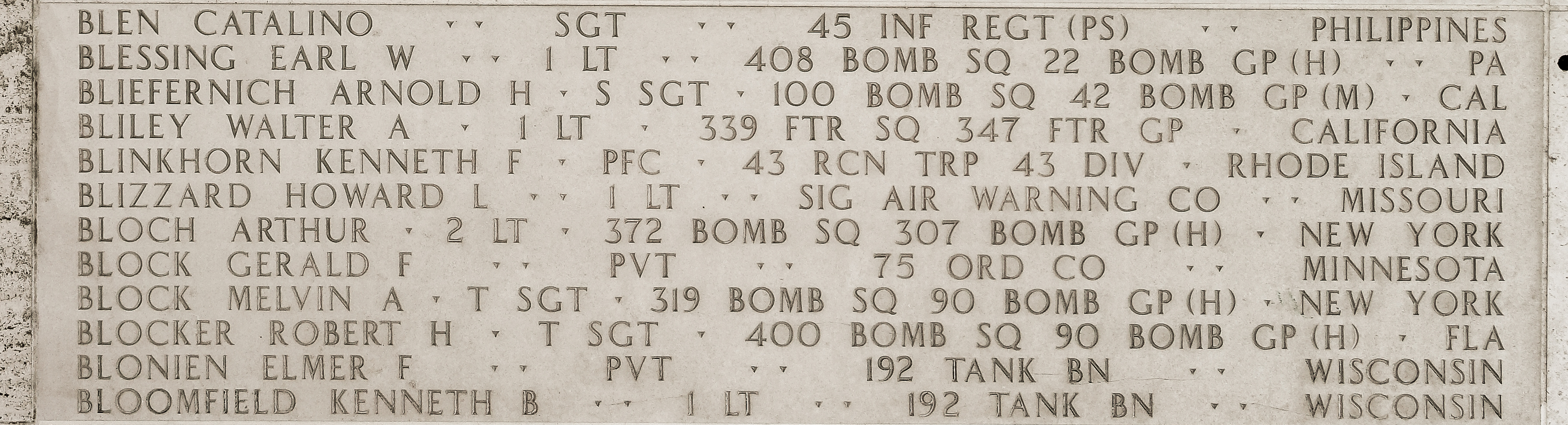 Kenneth B. Bloomfield, First Lieutenant